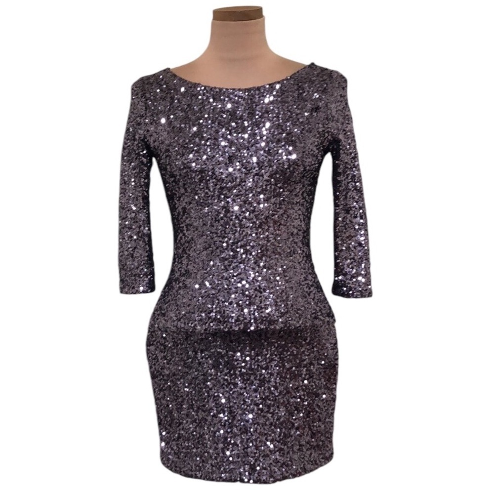 Glamorous Dress Size XS Purple Sequin Bodycon Mini